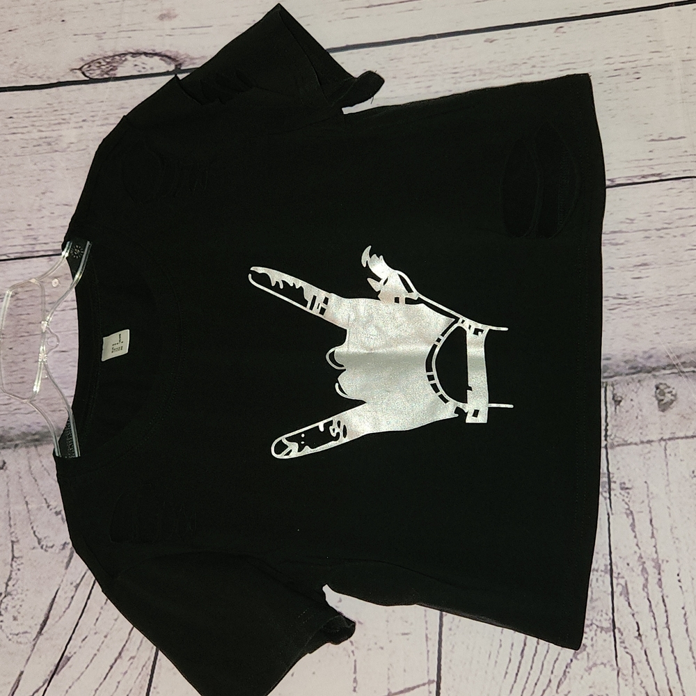 Distressed crop tee NWOT